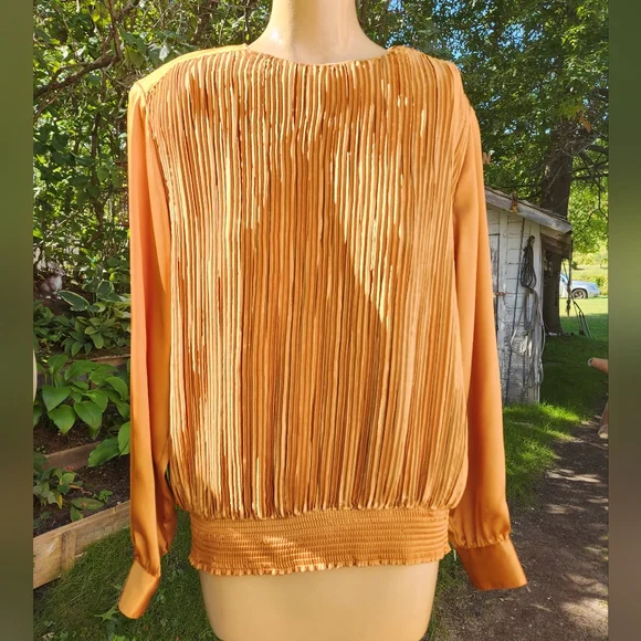 Gold satiny blouse - Picture 2 of 9